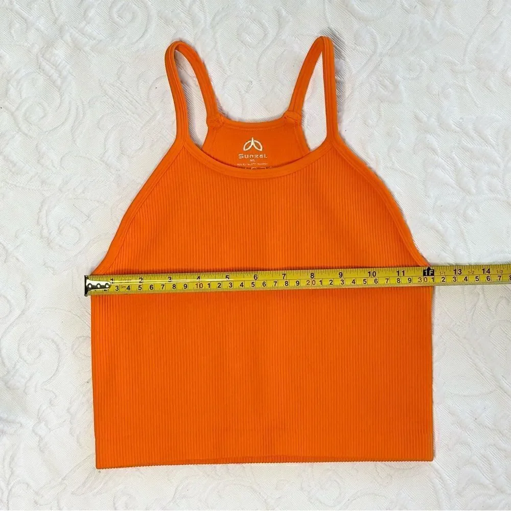 Sunzel Orange Knit crop top M/L NWOT